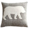 Hand Felted Wool Pillow - Cream Bear Silhouette Gray - 20" Arcadia Home